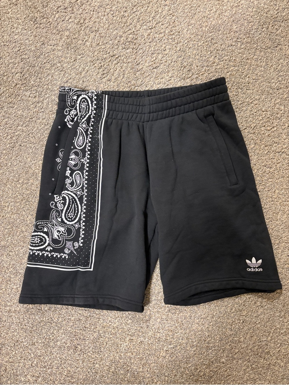 Adidas Originals Parsley Black Bandana-Accent Athletic Shorts Bermuda Floral
